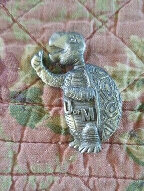 Vintage Metal Turtle Charm with 'U of M'
